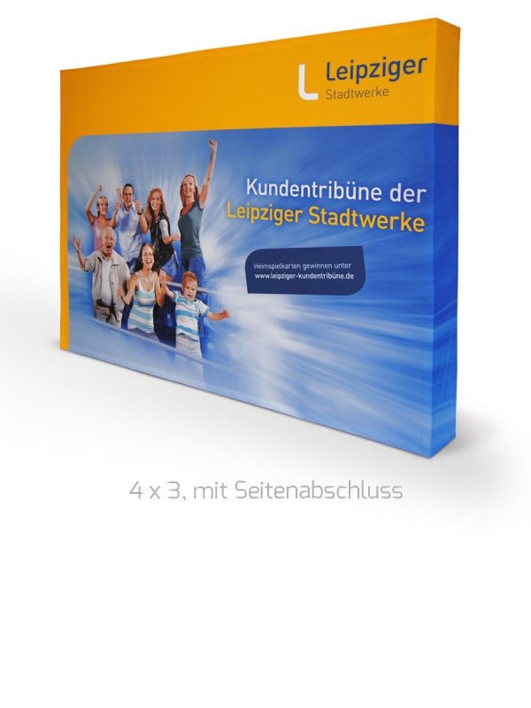 Textile Faltwand 4 x 3, mit Seitenabschluss