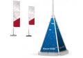 Bedruckte Fahnen Displays für EVENT 540 und 700.