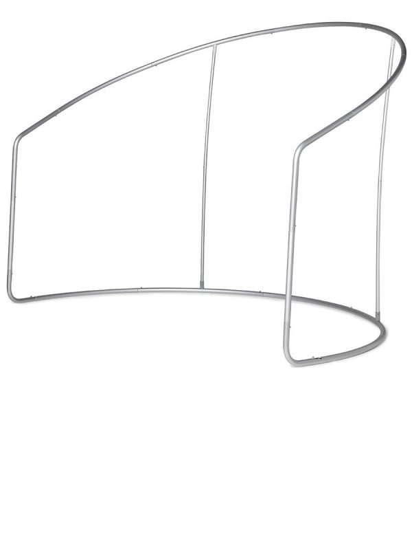 Das Rahmensystem besteht aus eloxiertem Aluminium d = 34 mm