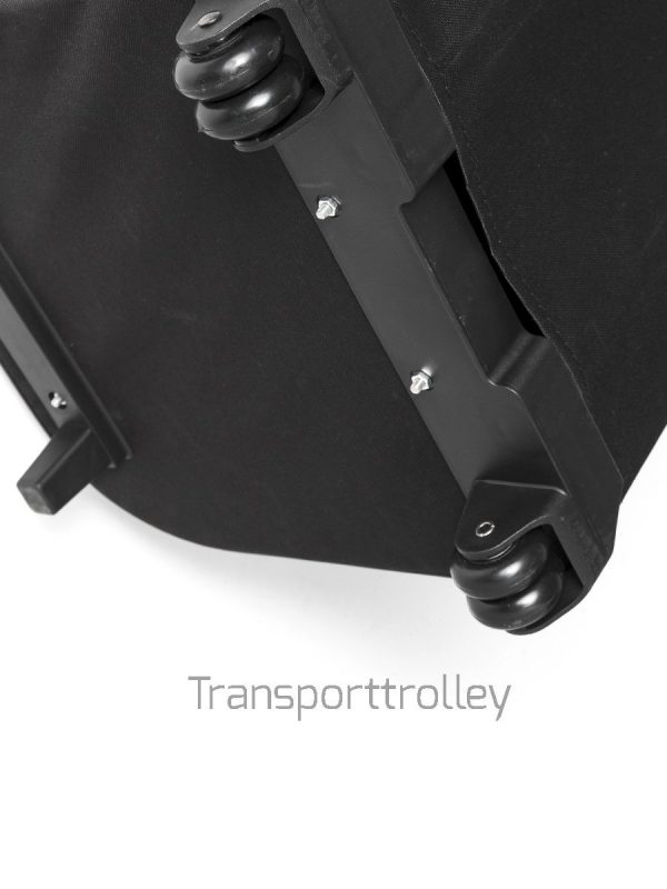 Gepolsterter Transportrolley zum langfristigen Einsatz auf Messen und Events.