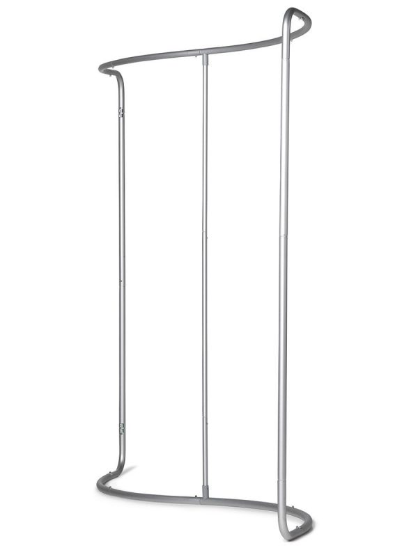 Das Rahmensystem besteht aus eloxiertem Aluminium d = 34 mm