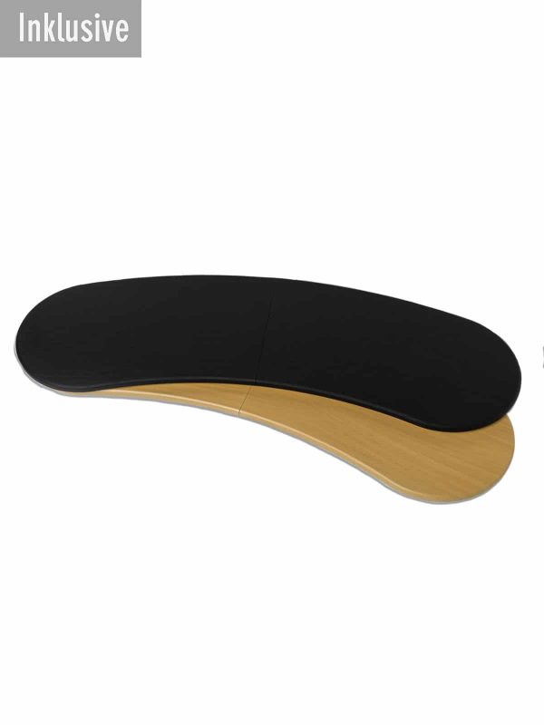 Thekenplatte in schwarz und light oak von der PopUp Theke Magnetics
