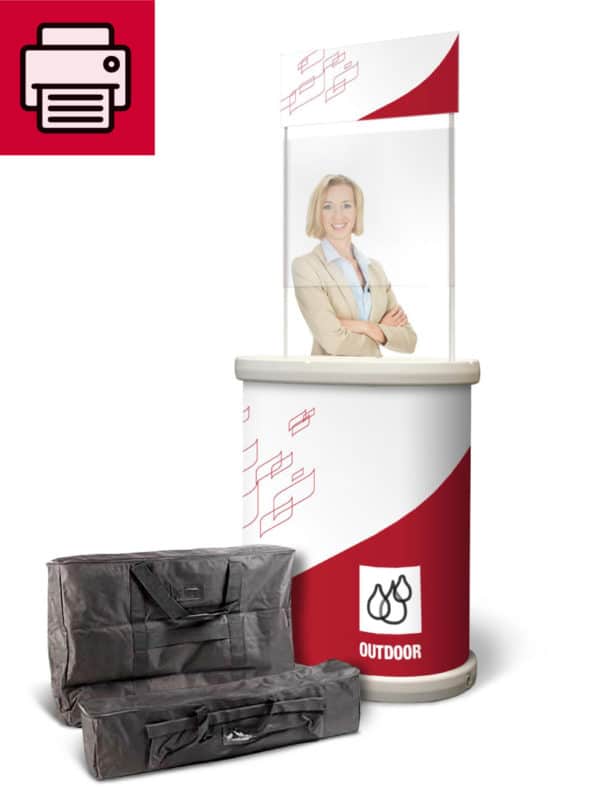 Outdoor Theke mit Spuckschutz | Messecounter