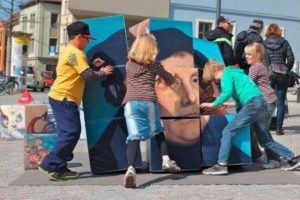 Puzzlewand: mit dem Motiv Luther