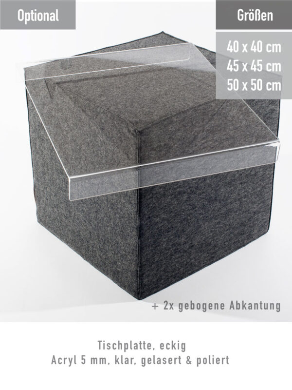 Acryltischplatte für Sitzwürfel