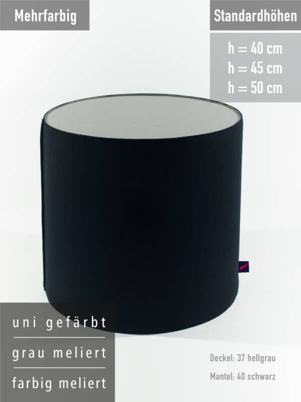 SItzzylinder mit Bezug aus Wollfilz in drei Sitzhöhen