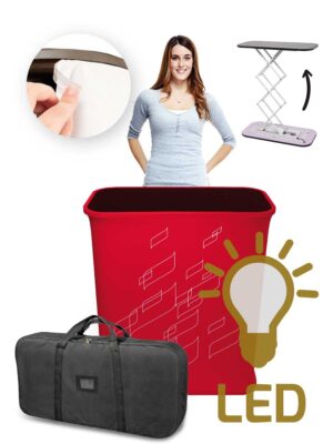 Textiltheke SEG zig-zag mit LED und Federsystem und Tasche